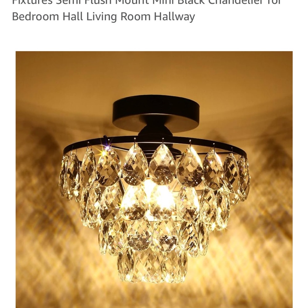 Elegant Bronze and Crystal Chandelier